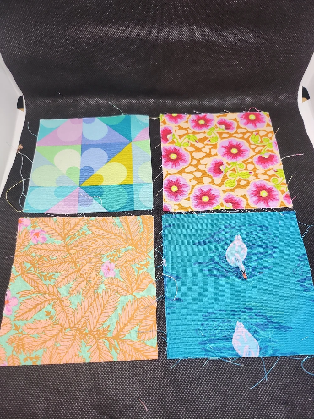 Unbranded Turquoise & Pink Fabric Swatch Set for Home Office & Crafts